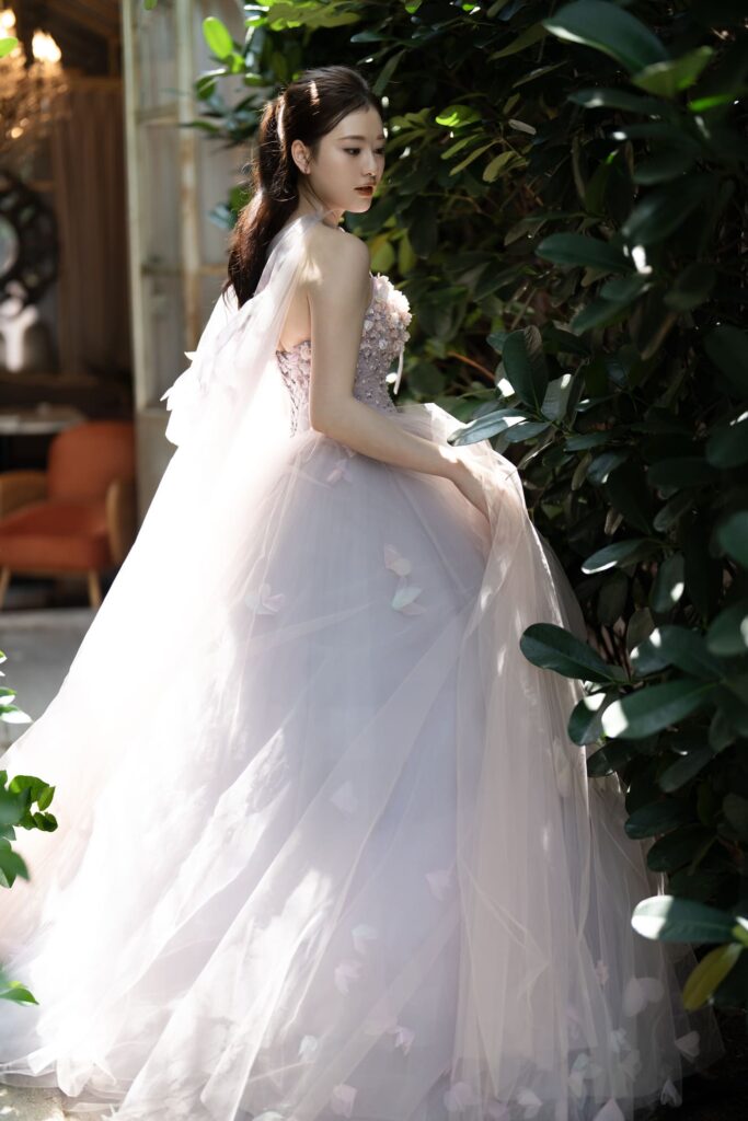 煙霧紫・立體花綴 Ballgown (2)