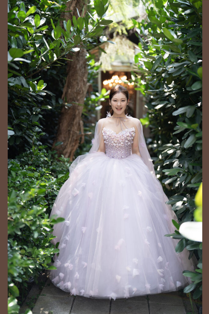 煙霧紫・立體花綴 Ballgown (4)