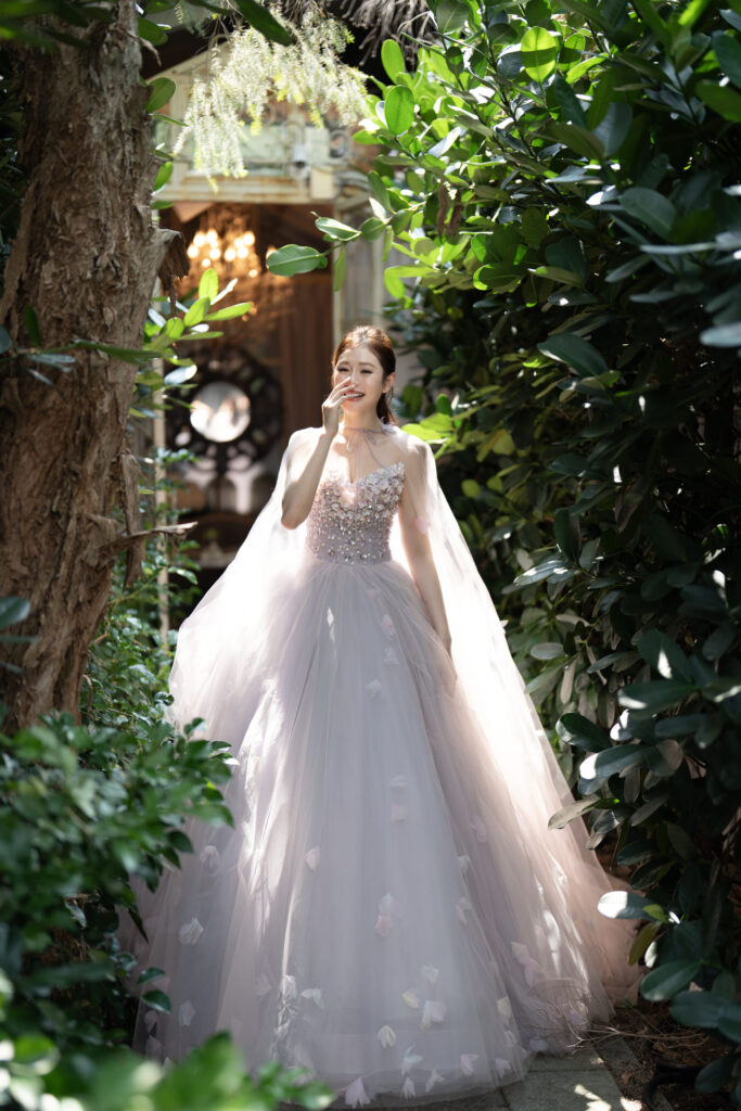 煙霧紫・立體花綴 Ballgown (5)