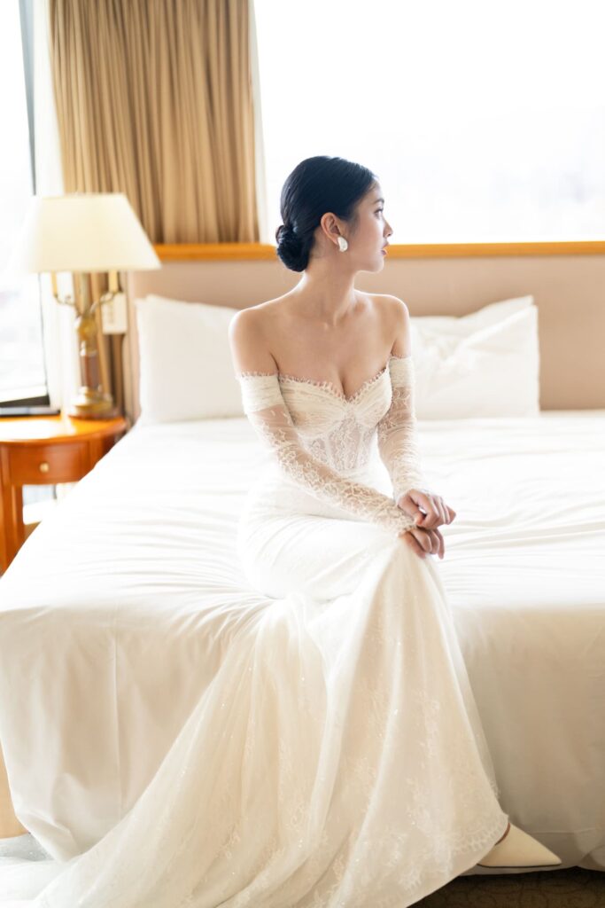 經典蕾絲長袖魚尾 (4)