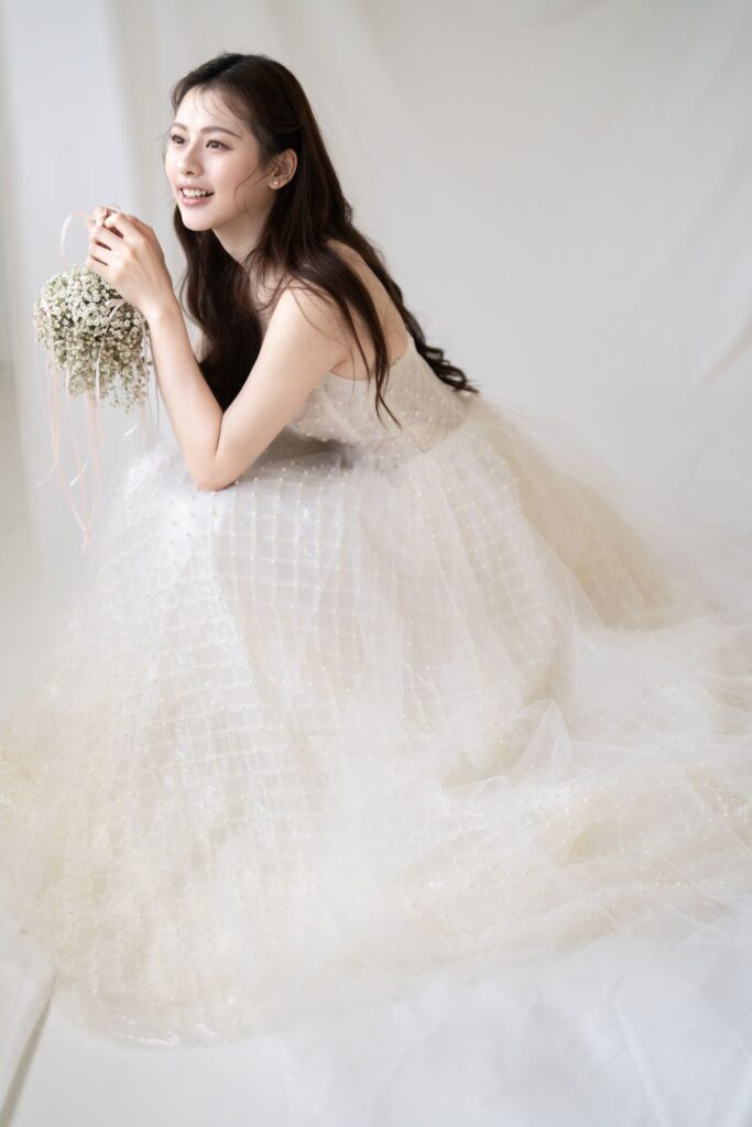 象牙色・點點微珠輕婚紗 (3)