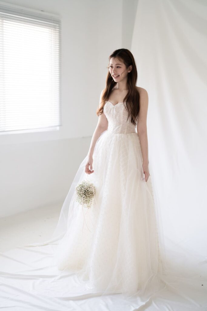 象牙色・點點微珠輕婚紗 (5)