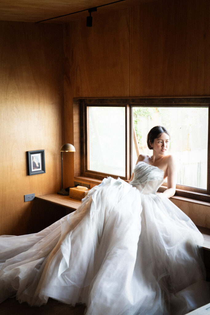 霧綠・風琴褶層次 Ballgown (2)