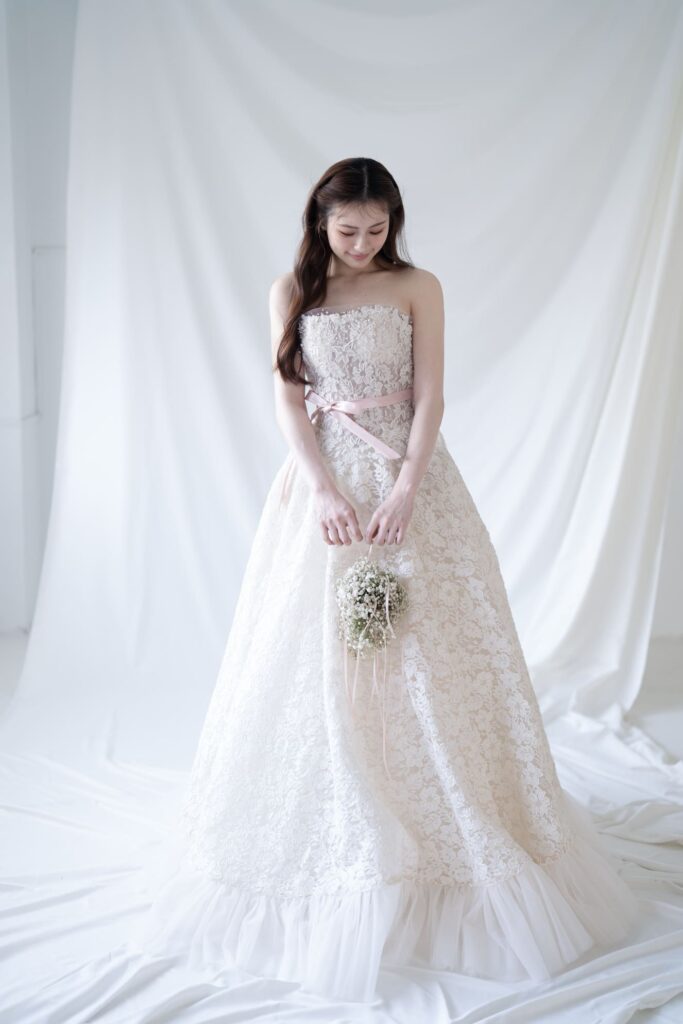 香檳米白·細緻蕾絲 婚紗 (2)