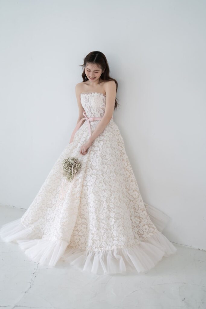 香檳米白·細緻蕾絲 婚紗 (5)